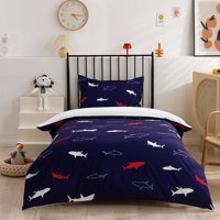 Milsleep - 3D Tiburón Azul Patrón Funda De Edredón Set Ropa De Cama Set Funda Nórdica Fundas De Almohada 137