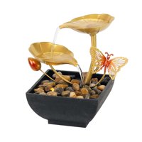 Bothyi - Cascada De Cascada De Mesa De Fuente De Mesa De 2 Niveles Para Decoración De Oficina Mariposa