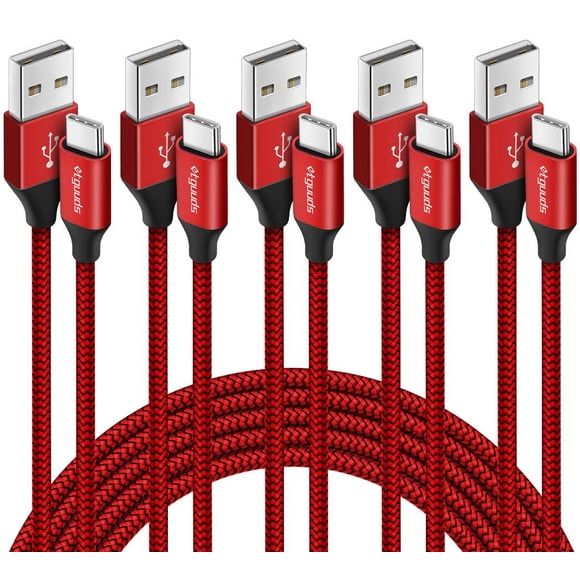 Cable de carga USB-A a USB-C, paquete de 5 unidades para iPhone Samsung