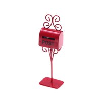 Magideal - Buzón De Casa De Muñecas En Miniatura, Mini Buzón, Decoración De Casa De Muñecas, Juego De Simulación, Modelo De Escena De Bricolaje, Arte De Hierro, Rojo