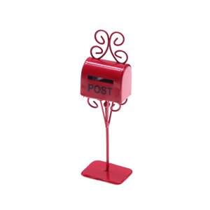 Magideal - Buzón De Casa De Muñecas En Miniatura, Mini Buzón, Decoración De Casa De Muñecas, Juego De Simulación, Modelo De Escena De Bricolaje, Arte De Hierro, Rojo