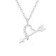 thumbnail image 1 of Collar De Corazon Y Flecha Con Circonitas Cubicas Plateado Plata 925, 1 of 2