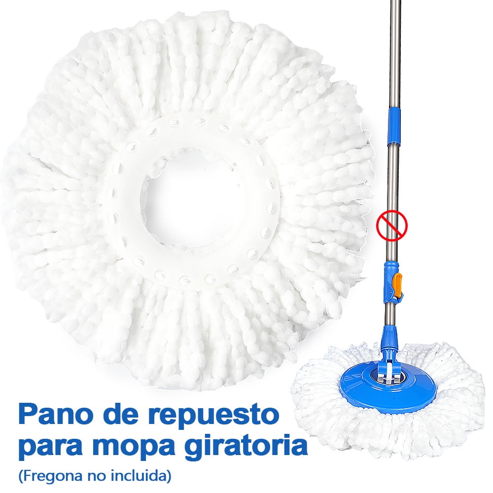 Aileda Repuesto Mopa Redonda Universal Para Balde Centrifugos Color Blanco Repuesto De Mopa Trapeador Giratoria 360