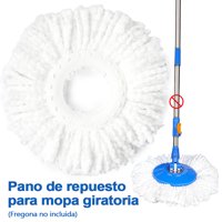 Aileda Repuesto Mopa Redonda Universal Para Balde Centrifugos Color Blanco Repuesto De Mopa Trapeador Giratoria 360