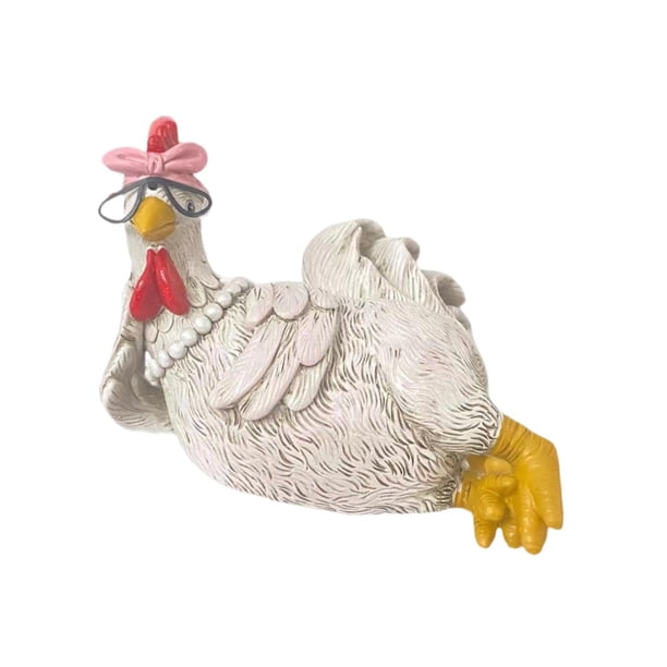 Estatua de pollo de buenos días, escultura de pollo, artesanías finas, coleccionables, adorno de escritorio, estatuilla de resina para entrada al Pati Gallina