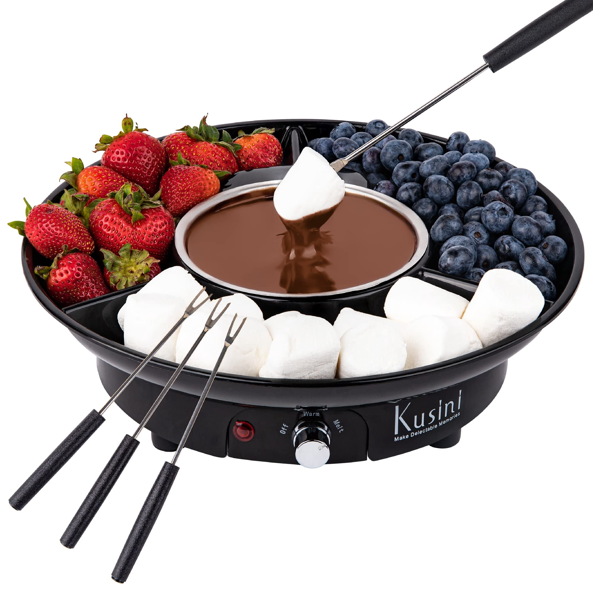 Set De Ollas Para Fondue Kusini Electric Chocolate Con Control De Temperatura