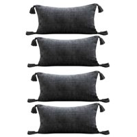 Genérico - Set De 4 Fundas De Cojin Chenille Con Borlas 30X50 Gris