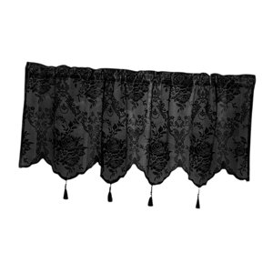 Bothyi - Cortina Con Cenefa Térmica Oscurecedora Con Bolsillo Para Barra Para Habitación Infantil Estilo Granja, Cocina, Color Negro, L