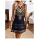 thumbnail image 5 of Vestido De Mujer Negro Vintage Estampado Bohemio, 5 of 6