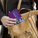thumbnail image 5 of Megamente Porta Pasaporte y Cartera de Viaje Premium de Cuero PU, Funda de Pasaporte Bloqueo RFID con Ranuras para Tarjetas de Crédito, Estuche para Libro de Pasaporte para Familia 10cm × 15cm, 5 of 6
