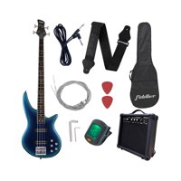 Bajo Eléctrico Azul Fiddler + Amplificador 20 W