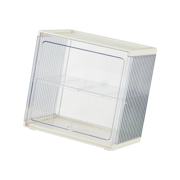 Caja de Almacenamiento para Tazas de Té Y Café, Estante de Almacenamiento de Tazas, Estante de Exhibición de Tazas de Escritorio Transparente para Sal Blanco