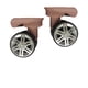 thumbnail image 2 of Paquete de 2 ruedas de maleta de viaje ruedas de carrito de ruedas de doble hilera instalan fácilmente una buena capacidad de carga de carga porosa en rosa dorado, 2 of 5