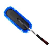 Magideal - Telescópico Carretería Mop De Lavado De Automóvil Cepillo De Tierra Polvo Cepillo Limpio Herramienta De Extracción De Polvo Para Camiones Estantes De Azul Y Chenille