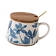thumbnail image 3 of Taza Floral De Estilo Retro De 380 Ml, Taza De Café Con Flores Para Papá, Mamá, Hombres, Mujeres Y Amigos, Con Tapa Y Cuchara., 3 of 5