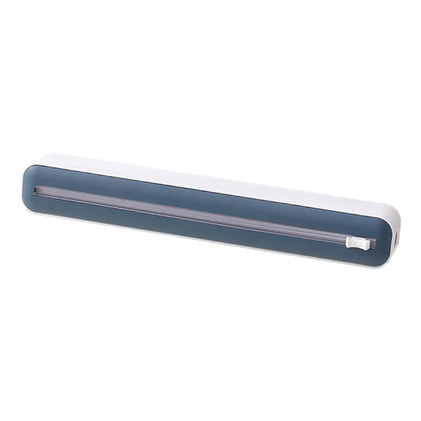 Dispensador De Envoltura De Película Adhesiva, Cortador De Envoltura De Alimentos Para El Hogar, Dispensador De Papel De Aluminio, Azul Y Blanco