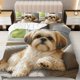 thumbnail image 1 of A Bedding Including 1 Duvet Cover And 2 Pillowcases (Filling Not Included) Featuring a Cute Dog Theme for a Cozy Pet Companion Perfect for Christmas Bedding wit, 1 of 1