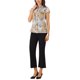 thumbnail image 2 of INSPIRE CHIC Blusas de Trabajo de Satén para Mujeres Florales Vintage con Manga Corta Casual de Negocios L Gris Albaricoque, 2 of 6