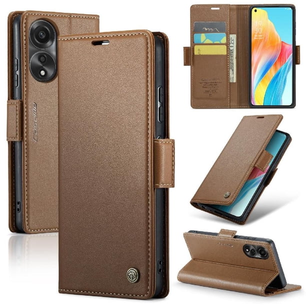 CaseMe tipo cartera OPPO A78 4G con cierre magnético, RFID, tarjetero, soporte, carga inalámbrica