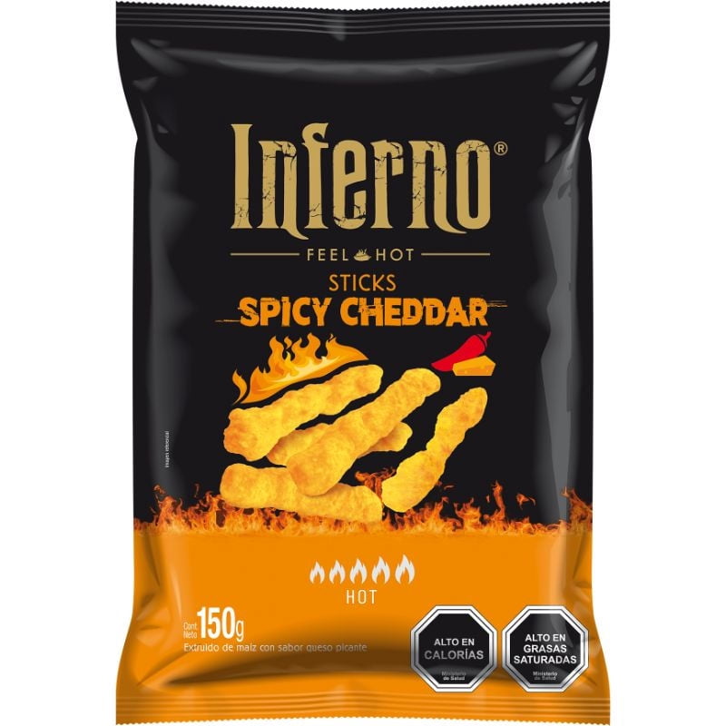 Suflés Palitos Spicy Cheddar 150 g Inferno