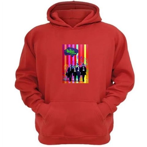 Genérico - Polerón Canguro The Beatles Rojo Talla Xs Unisex