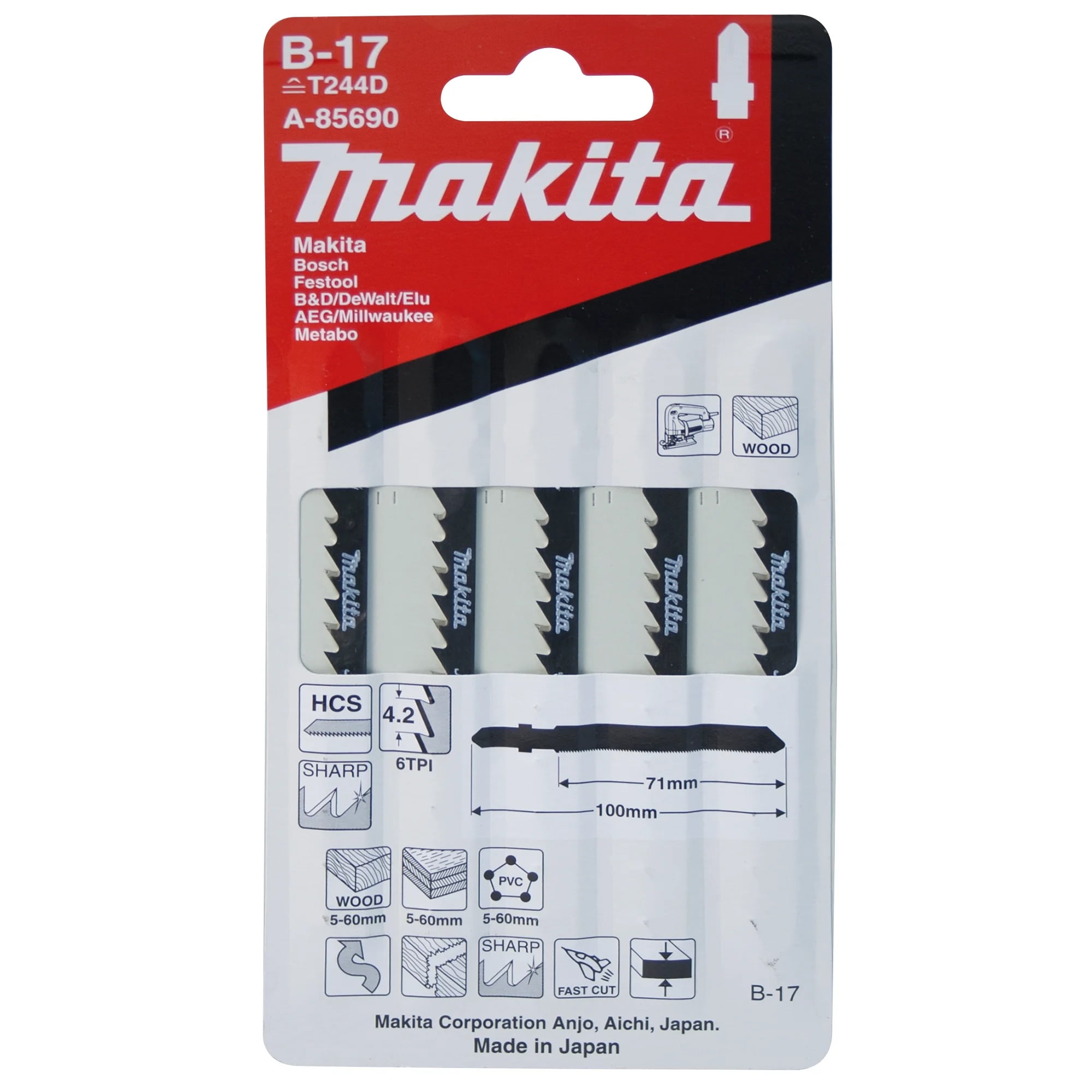 Makita - Hoja De Calar B-17 6t X 70 Mm Madera