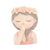 Magideal - Macetero De Cabeza, Bonito Adorno Para Maceta, Regalo Artesanal, Soporte Para Bolígrafo, Maceta De Resina Para Flores, Maceta De Escritorio Para Patio Estilo B