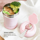 thumbnail image 5 of Termo Comida 400ml Rosado Cuchara Acero Inox Simplit, 5 of 6
