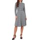 thumbnail image 2 of INSPIRE CHIC Vestido de Cuadros para Mujeres Vintage de Manga Larga Cuello Redondo Línea A Vestido de Trabajo de Pata de Gallo con Cinturón XL Blanco Negro, 2 of 6