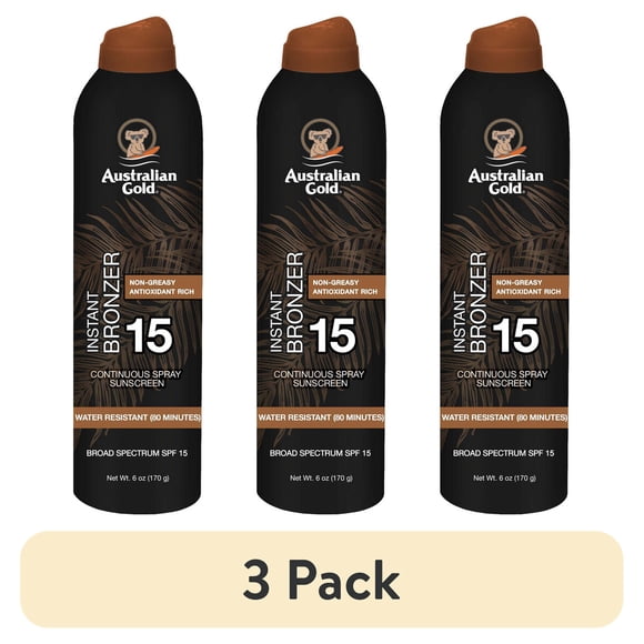 Bloqueador Solar Spray Australian Gold SPF15 6oz Pack 3