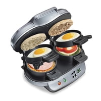 Máquina Para Sándwiches De Desayuno Hamilton Beach Dual Con Temporizador 25490A