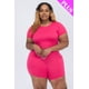 thumbnail image 1 of Conjunto de Top Corto y Shorts de Manga Corta de Talla Grande, 1 of 2