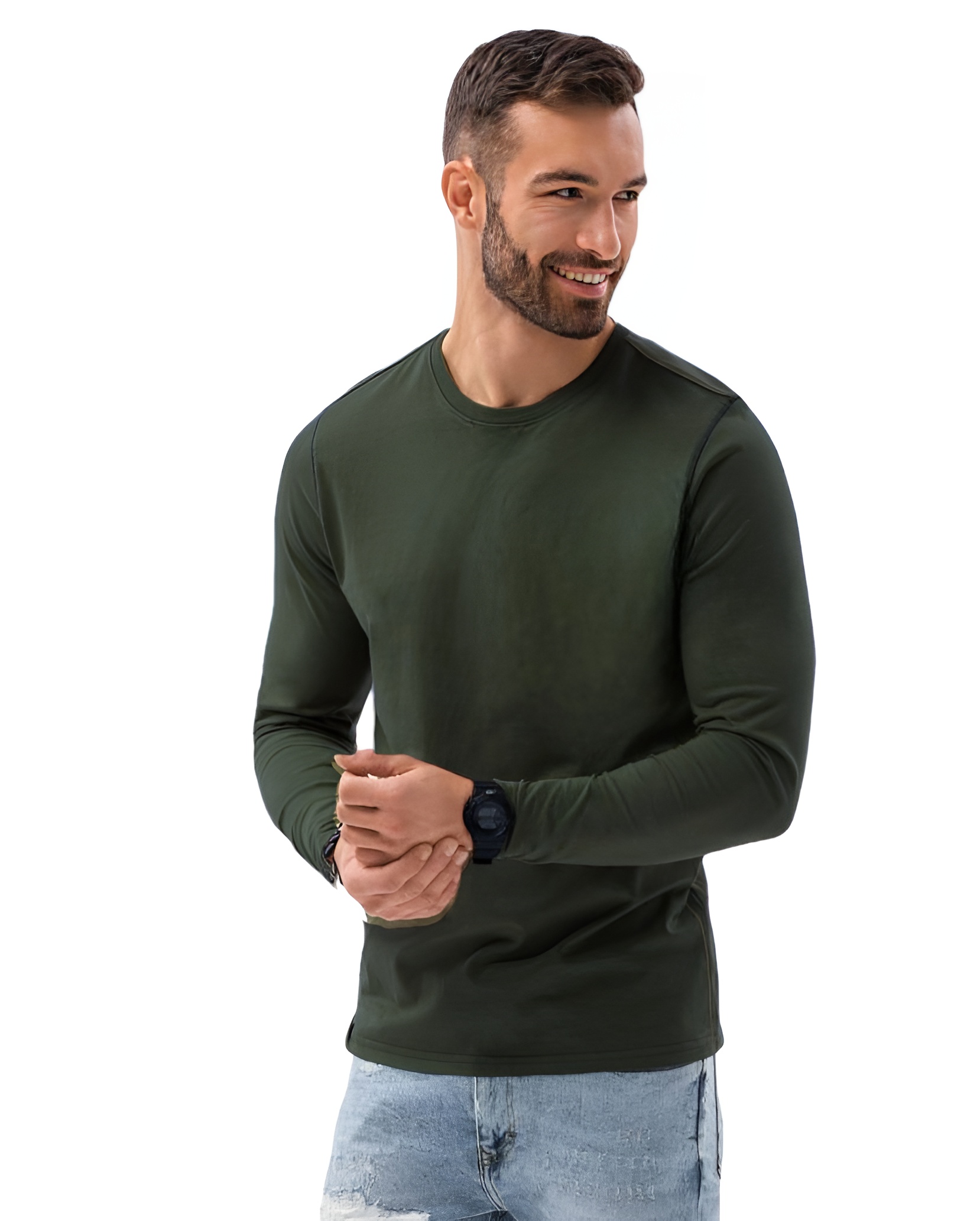 Home Fashion - Polera Hombre Manga Corta Cuello Redondo Verde Talla M