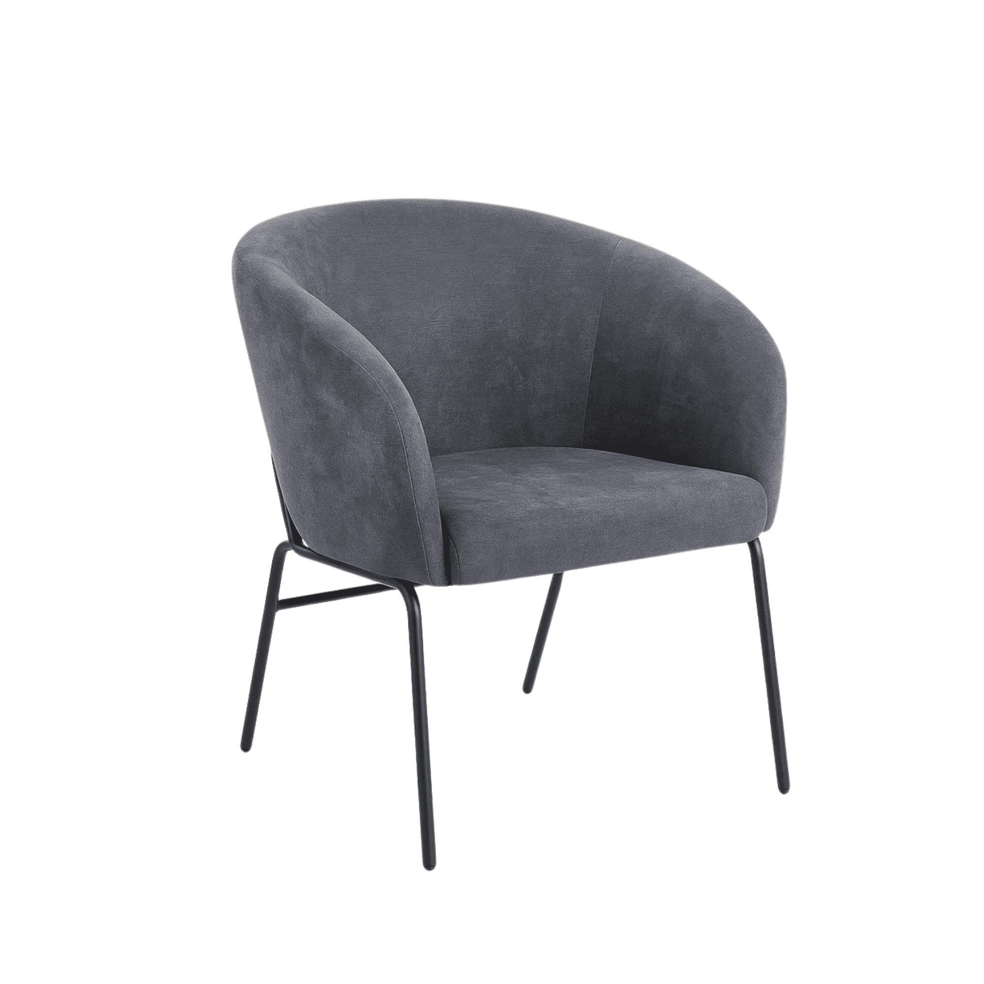 Habita2 Chile - Sillon Tapizado Dark Gray Curvo Moderno