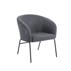 Habita2 Chile - Sillon Tapizado Dark Gray Curvo Moderno