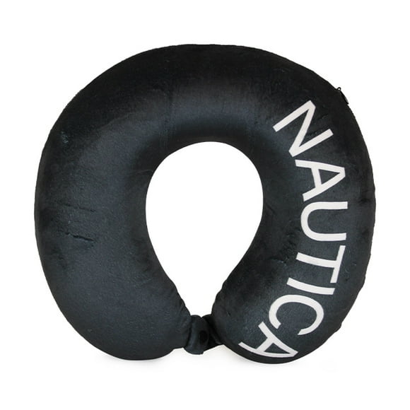 Almohada de viaje Memory Foam negro-blanco .