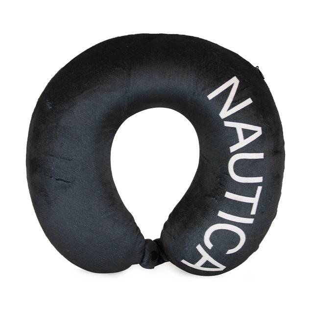 Nautica - Almohada De Viaje Memory Foam Negro-Blanco .