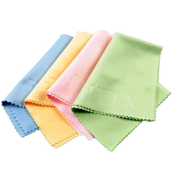 Paños de limpieza de pantalla de microfibra HTTX de 15 cm x 18 cm, paquete de 4