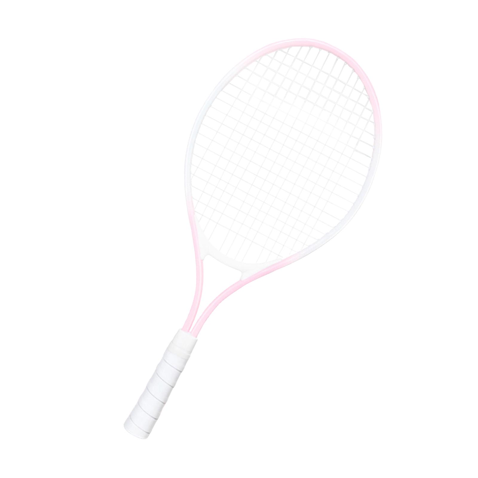 Magideal - 21 Pulgadas Equipo De Entrenamiento De Tenis De Tenis De Niños Raceta Recreativa De Tenis Mango Ergonómico Para Park Beach Practice Niñas Niñas Mango Blanco Rosa