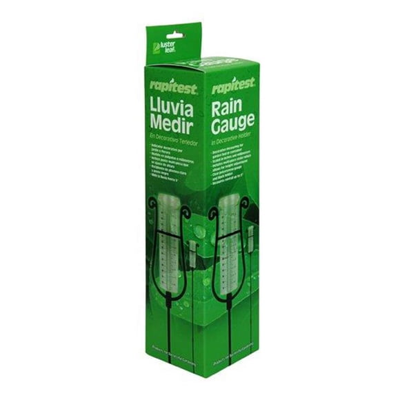 Pluviómetro Luster Leaf 1640, 12,5 cm de capacidad, altura ajustable
