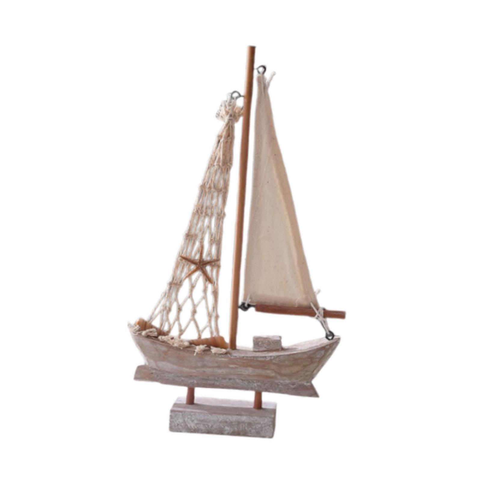 Bothyi - Accesorios Fotográficos De Barco De Vela De Madera Barco De Vela En Miniatura Para Encimera Oficina Hogar 28 Cm X 15,5 Cm X 4 Cm