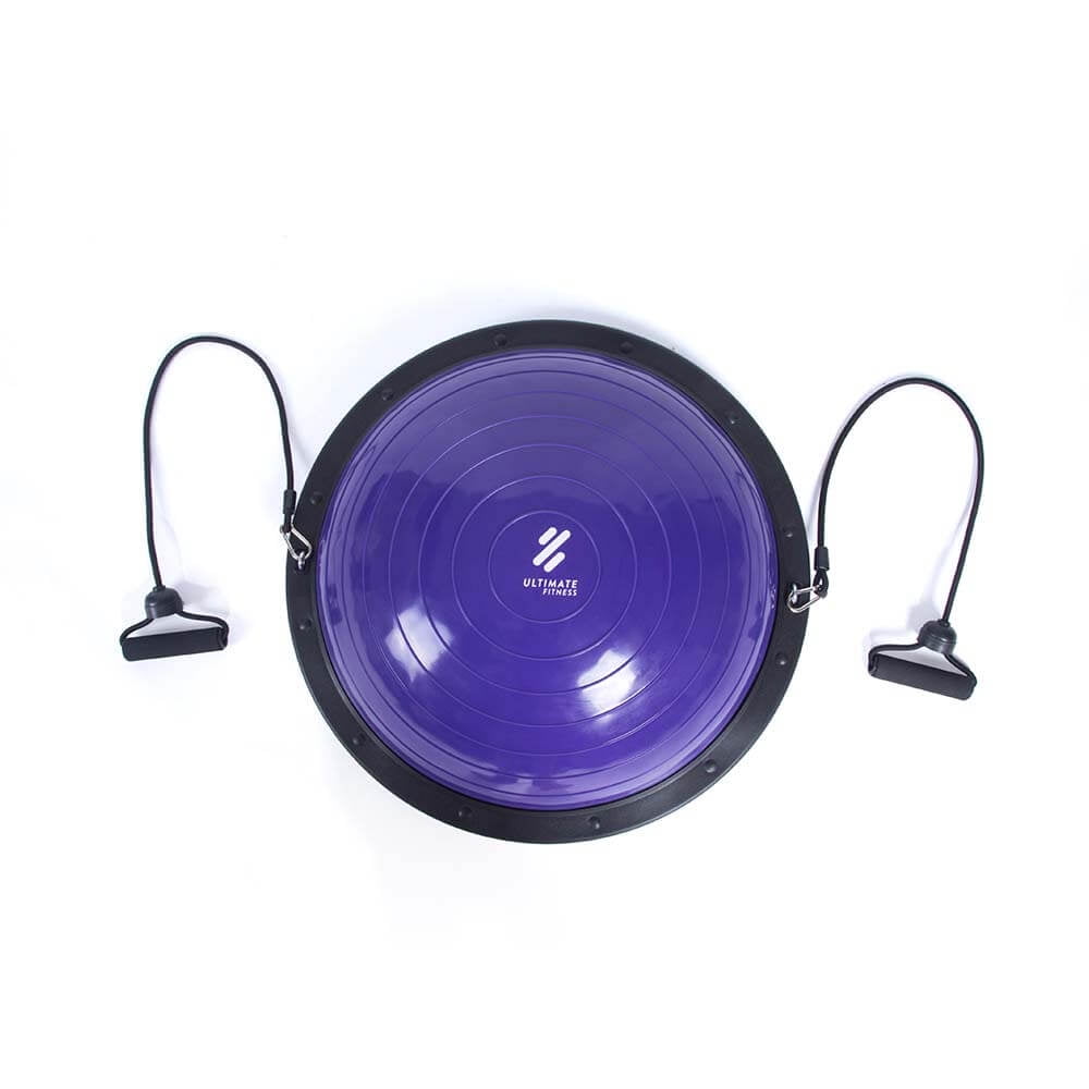 Soluxy 23-Inch Balance Ball Trainer With Resistance Bands - Half Stability Ball For Core Workouts, Includes Foot Pump
