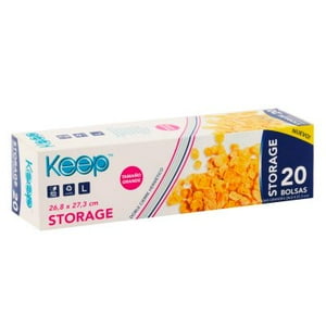 Keep - 20 Bolsas Storage Doble Cierre Hermético 26,8X27,3Cm L