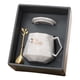thumbnail image 4 of Taza De Cerámica Taza De Taza De Leche De Té Esmerilado Suave Con Cuchara Y Tapa Para Ni?os Gris, 4 of 5