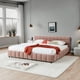 thumbnail image 3 of California King size Upholstered Bed ,comfortable upholstered bed frame, Chenille fabric, with headboard and solid bed frame. With drawer for storage.-Pink(90.5''*80.5''*31''), 3 of 3
