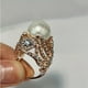 thumbnail image 2 of 1pc New Ring Jewelry With Faux Pearl & Feather For Men, 2 of 3