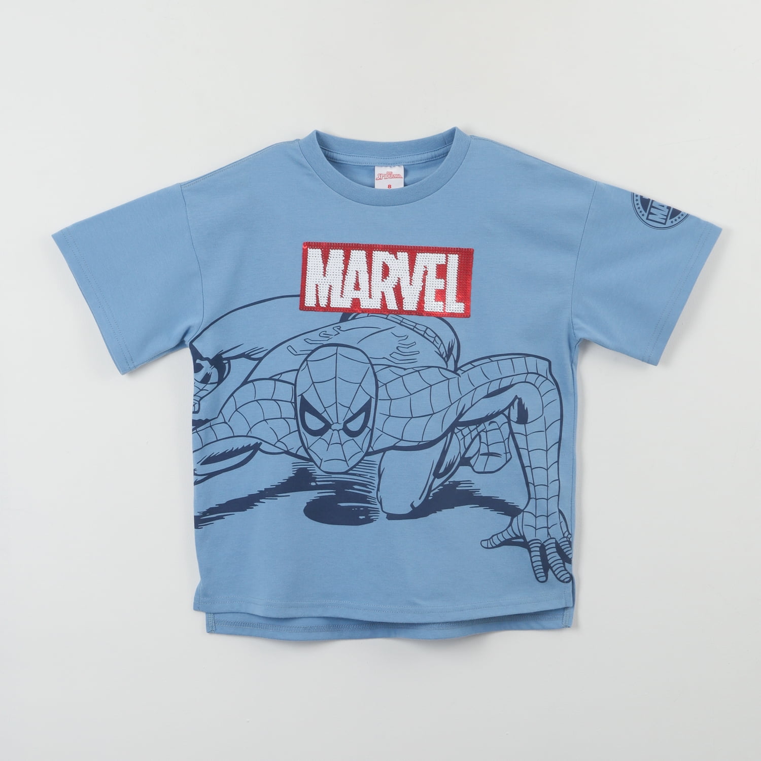 Polera Manga Corta Niño Spiderman Lineal Azul Marvel