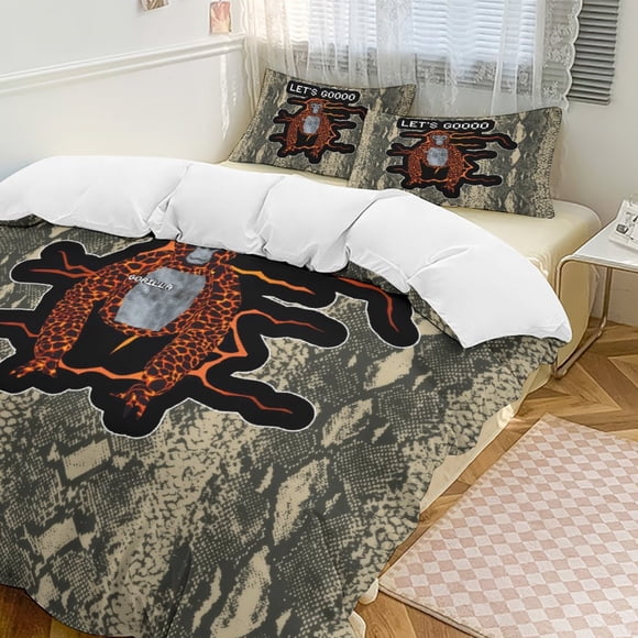 Snake Print Lets Goooo Gorilla Tag Comforter Set Soft 3 Pcs Twin Bedding Sets Thicken for All Season