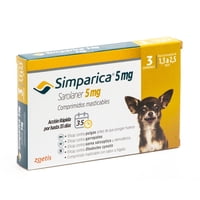 Genérico - Simparica Antiparasitario 5 Mg X 3 Comp Perros 1,3 - 2,5 Kg
