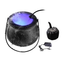Magideal - Mist Maker Fogger Fog Mister 12 Led Fog Machine Humidificador De Aire Witch Pot Fuente De Agua Decorativa Para Acuario Fregadero Patio Jardín Al Aire